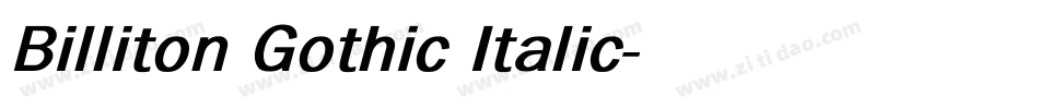 Billiton Gothic Italic字体转换
